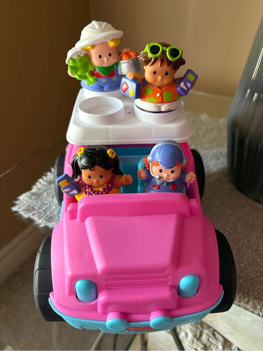 Fisher-Price Pink Play Jeep with Four Removable Figures